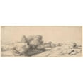 thumbnail image 3 of Rembrandt van Rijn 14x8 Black Modern Framed Museum Art Print Titled - Landscape with a Milkman (ca. 1650), 3 of 5