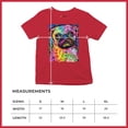 thumbnail image 5 of Tee Hunt Cute Pug Puppy Youth T-Shirt Dean Russo Colorful Neon Mosaic Dog Kids, Red, Medium, 5 of 5