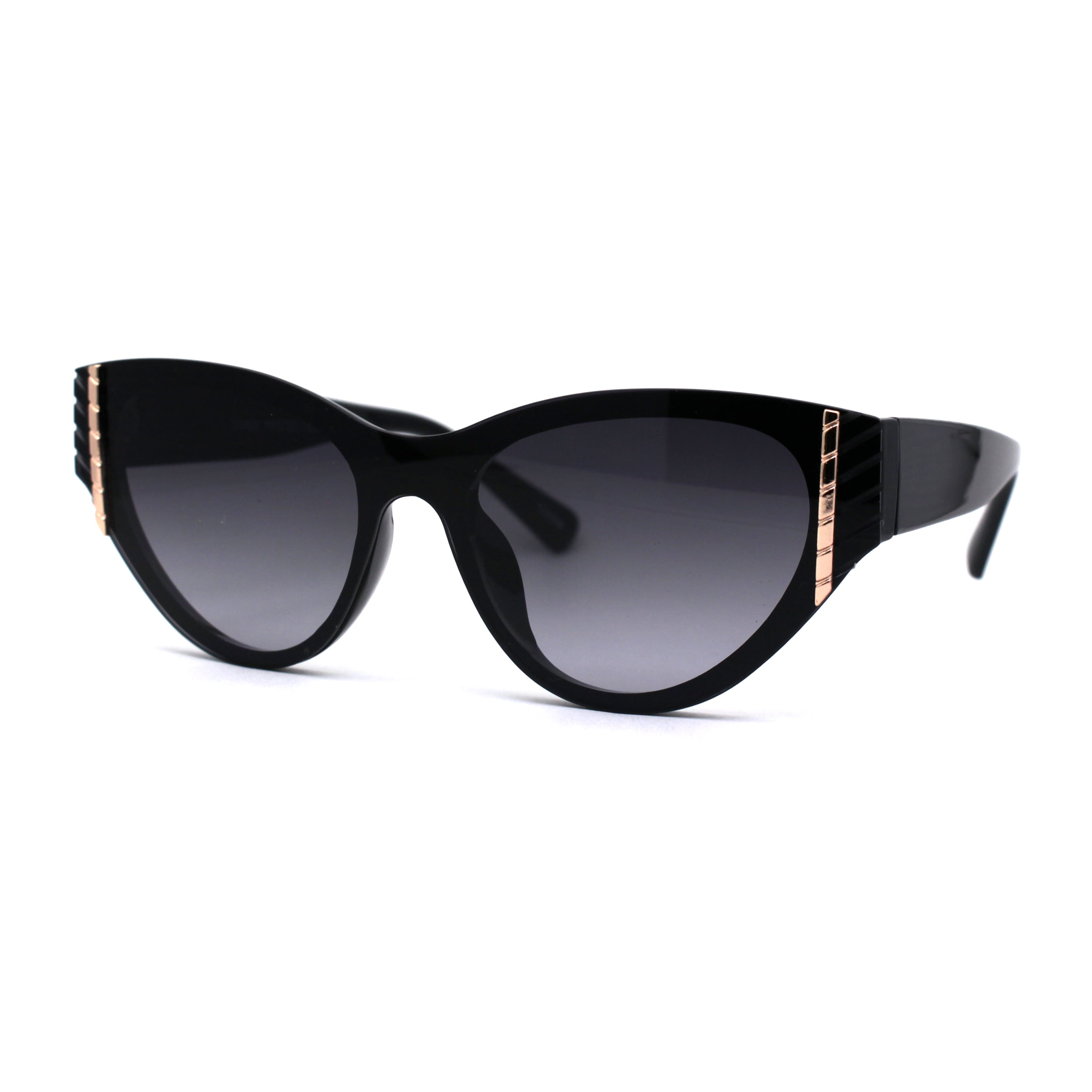 SA106 Womens Luxury Mod Jewel Trim Cat Eye Sunglasses Matte Black, Women's, Size: One Size