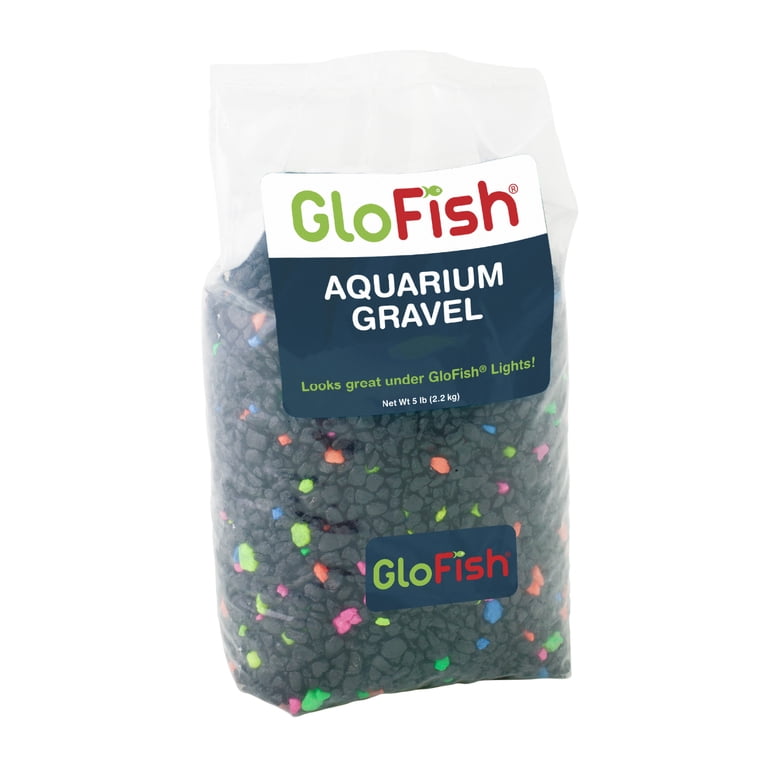 GloFish Aquarium Gravel, Black with Fluorescent Accents, 5 lbs photo 1