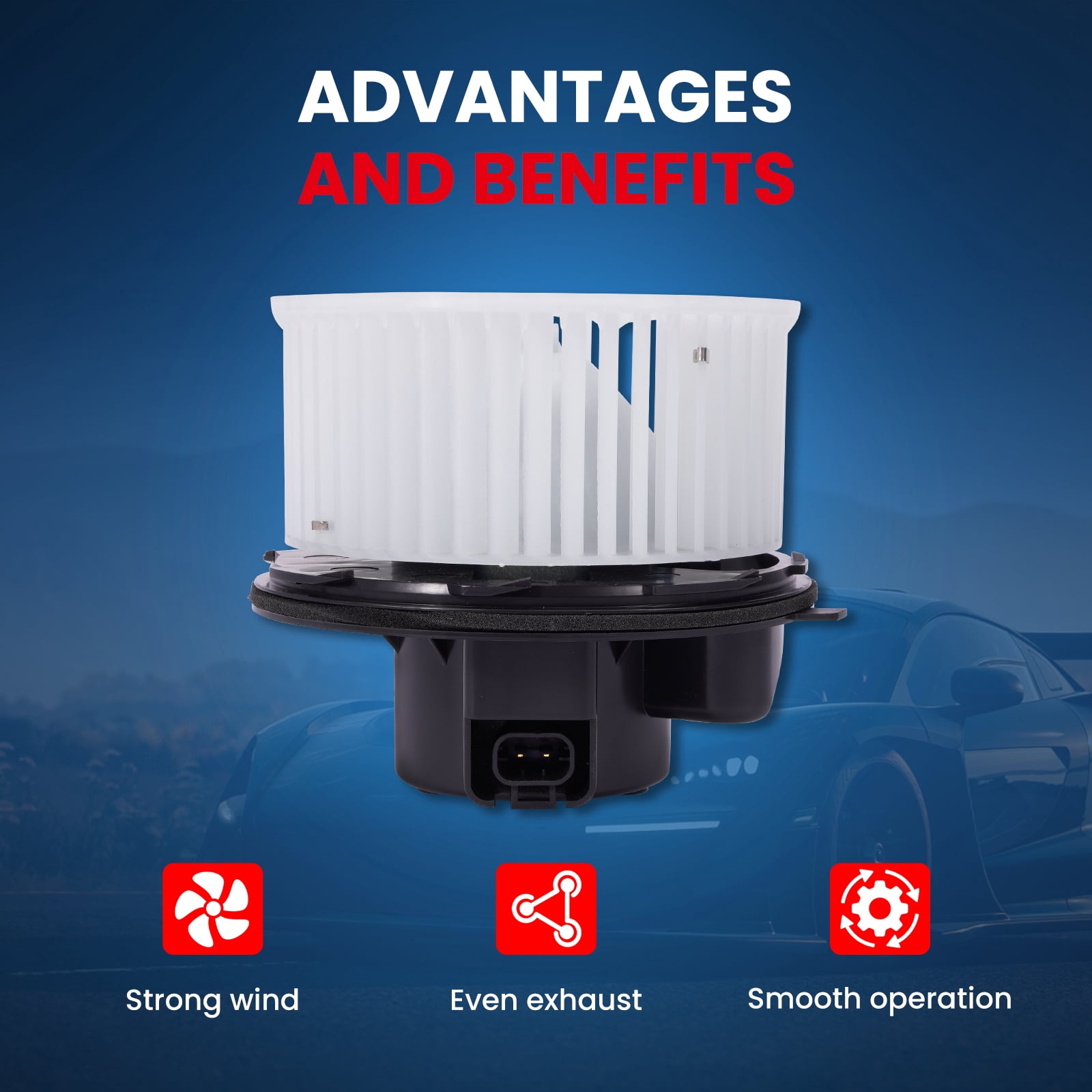 MOCA AUTOPARTS Heater Blower Motor with Fan Cage Fit for 07-13 Cadillac Escalade & 03-06 Chevrolet Silverado 2500 & 03-11 GMC Yukon w/o Custom Center Console