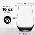 thumbnail image 5 of 10 Vaso Silicia Stemless Wine Glasses Set, 16 oz. - Clear, Orb-Like, Thick base - Black, 5 of 5