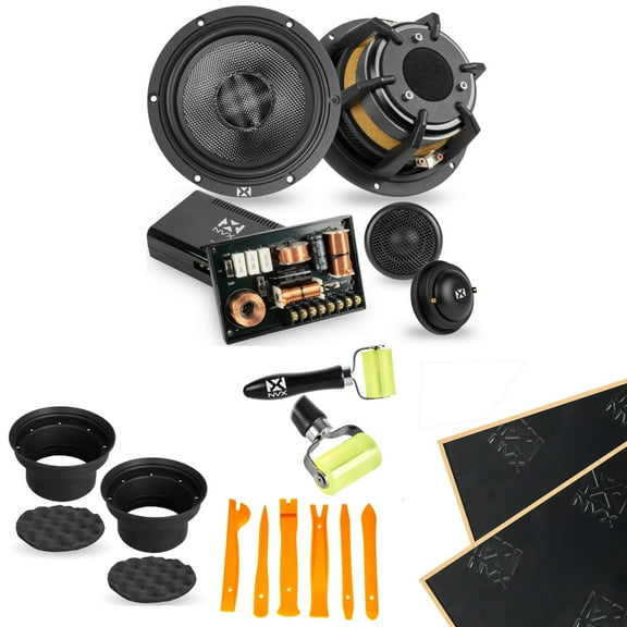 NVX XQS65KIT 6.5" X-Series 2-Way Component Car Speakers 600W Peak with Installation Kit