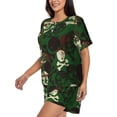 thumbnail image 2 of Naloa Camouflage Skull Women's Short-Sleeved Pajama Set, Loungewear, Summer pajamas, Breathable Cozy - XX-Large, 2 of 9