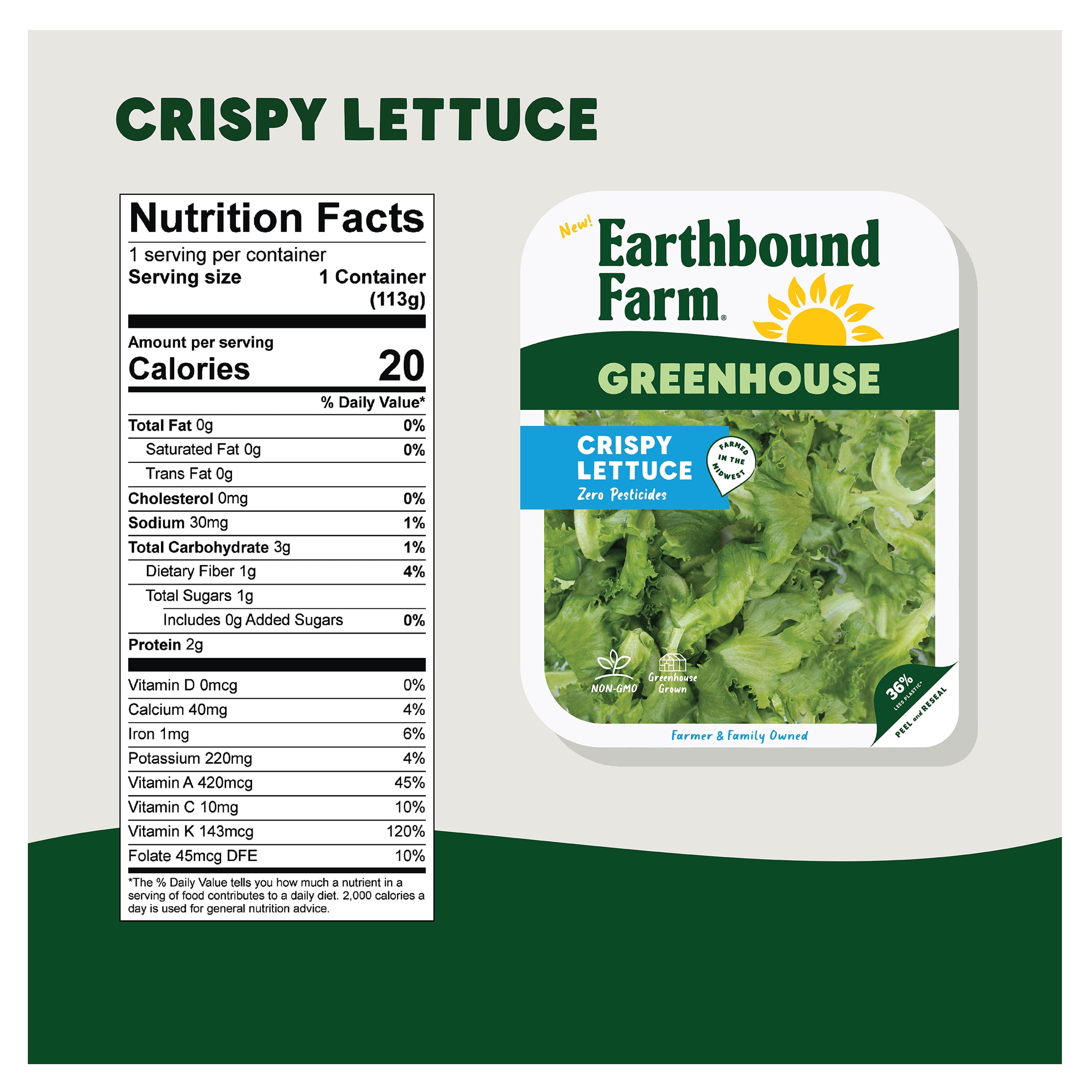 Earthbound Farm Crispy Greenhouse Lettuce 4 oz