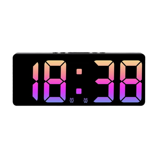 Reloj despertador digital de 15,5 cm con brillo ajustable y temperatura. luz rosa
