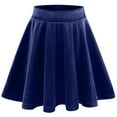 thumbnail image 4 of Girls Velvet Skirt Stretch High Waist Pleated Skirts Casual Comfy Skater Mini Dress 5-15 Years, 4 of 6
