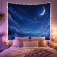 thumbnail image 2 of Celestial Night Sky with Voluminous Clouds and Stars Dreamy Celestial for Space Enthusiasts, Dreamy Night Art Decor, Housewarming Gift, Tapestry Wall Hanging for Bedroom and Living Room, 2 of 7