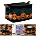 thumbnail image 2 of Home Textile Storage, Storage Case - Dienrx Halloween Storage Basket Pumpkin & Pattern Canvas Storage with Handles Rectangle Storage Organizer Cubes for Living Bedroom Home, 2 of 9