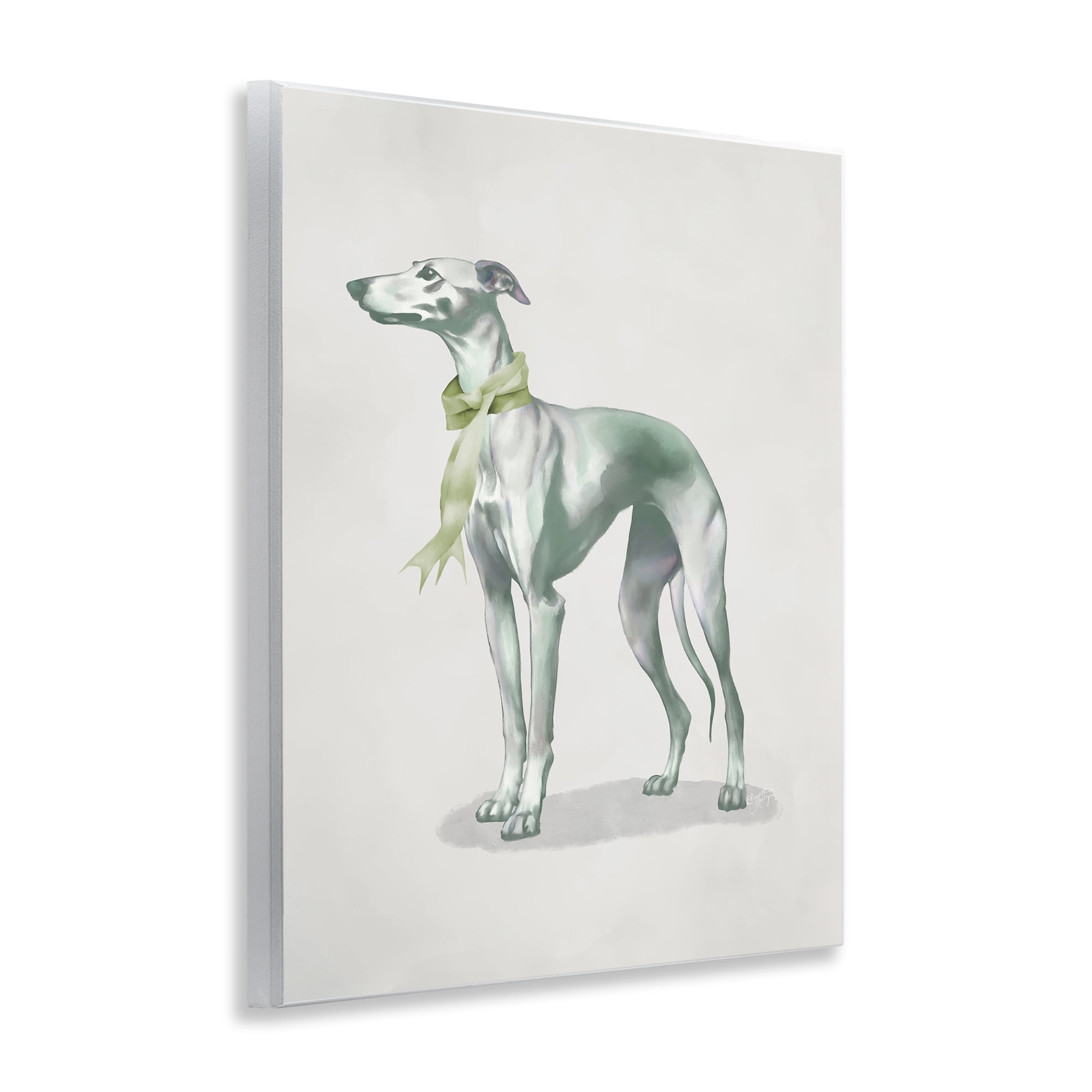 Stupell Industries Graceful Dog & Ribbon Wall Plaque Art, design by Elizabeth Medley