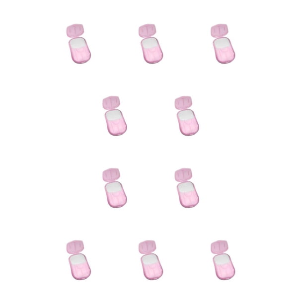 Seitruly 20 unids/caja de papel para lavar a mano, reemplazo de Color sólido portátil, barbacoa de Hotel, Camping, senderismo, placa, Rosa 10piezas