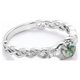 thumbnail image 3 of JeenMata Anillo de Compromiso Trenzado con Solitario Claddagh Ágata Verde Musgo Druzy Transparente de Talla Brillante Redonda de 1 Quilate; Baño de Oro Blanco de 18 K sobre Plata, 3 of 6