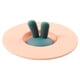 thumbnail image 2 of Wosthever Bonita forma de oreja de conejo adornada tapa de taza para beber de silicona con soporte para cuchara a prueba de polvo forma redonda Teteras Rosado, 2 of 6