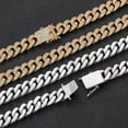 thumbnail image 3 of Extra Shiny Big Iced Out Miami Cuban Link Chain for Men, Width 12MM Hip Hop Chain Link Necklaces, 16-24 Inch Solid Thick Mens Necklace, Gift Box Included, 3 of 8