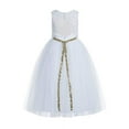 thumbnail image 2 of Ekidsbridal White Floral Lace Scoop Neck A-Line Flower Girl Dresses Keyhole Back Pretty Princess Father Daughter Dance 178 10, 2 of 3