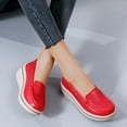 thumbnail image 6 of LOVZFMLL Women's Loafer Shoes Slip-On Comfort Walking Wedge Shoes Casual Fashion Breathable Penny Loafers Shoes for Work Travel Red 7.5, 6 of 6