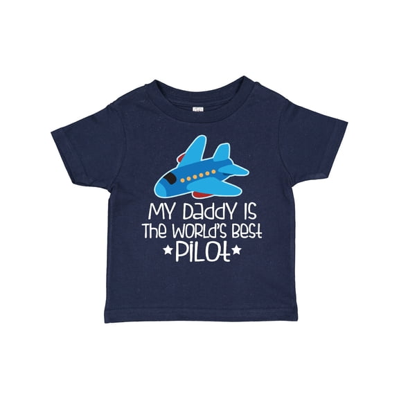 Inktastic Daddy is Worlds Best Pilot Airplane Childs Boys or Girls Toddler T-Shirt