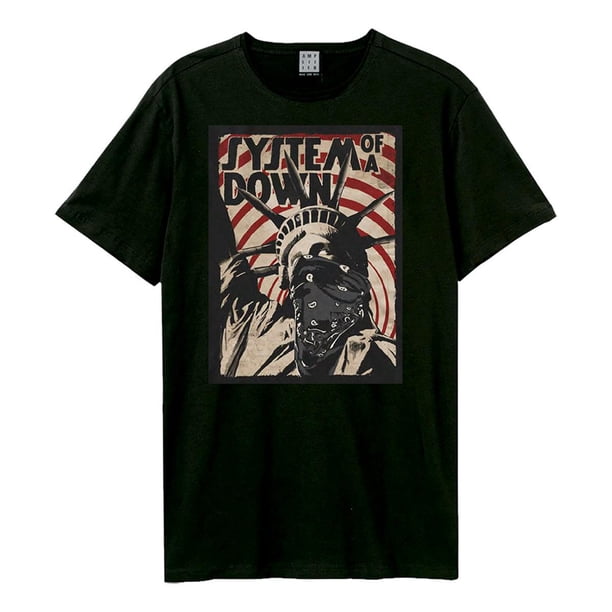 Amplified - Camiseta Statue Of Liberty Systems Of A Down para Adultos Unisex (Negro)