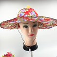 thumbnail image 4 of Ltdhehe 2 In 1 Portable Sun Hat Foldable Hand Fan Hat For Women Summer Flower Pattern Beach Hat For Travel Beach, 4 of 8
