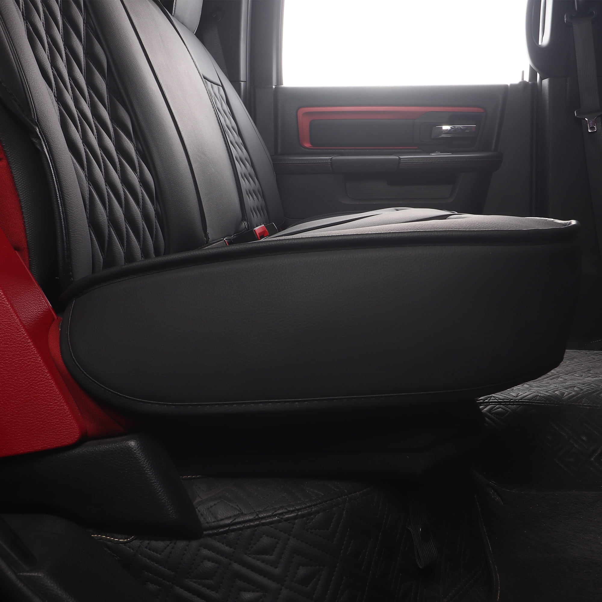 JOJOBAY Car Seat Covers for Dodge Ram,Fit 2009-2026 1500/2500/3500 HD Pick-up Truck,Crew,Regular,Quad,Mega Cab,Waterproof Synthetic Leather Seat Covers(Rear Seat Cover,Black)