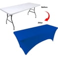 thumbnail image 3 of Namzi Table Covers for 6 Foot Tables, Spandex Table Covers 6ft, Baolan Table Cloths Rectangle 6ft for Events, Wedding, Banquets & Parties, 3 of 5