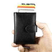 Men PARLIAMENT WALLET Genuine Leather Slim Credit Card Holder with RFID Blocking
