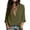 Army Green, variant on Womens Tops Casual 100% Cotton Deep V-Neck Three-Quarter Sleeve Top