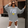 thumbnail image 7 of Women's Gameday Couture Gray Fort Valley State Wildcats Oversized Pure Motion Corded Sweatshirt, 7 of 7