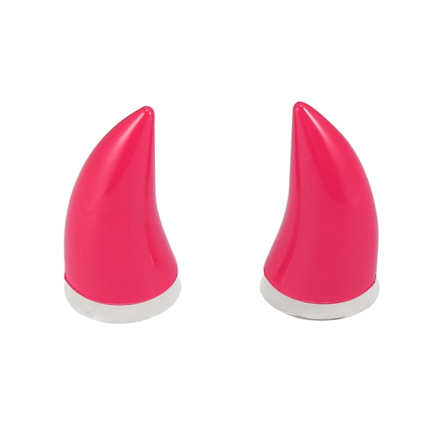 2 Piezas Coche Motocicleta Casco Toro Cuerno Estilo Decoración Oscuro Rosa