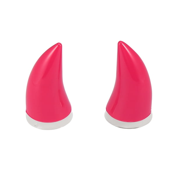 2 Piezas Coche Motocicleta Casco Toro Cuerno Estilo Decoración Oscuro Rosa