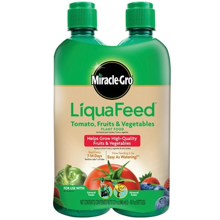 Miracle-Gro LiquaFeed Tomato, Fruits & Vegetables Plant Food Refills, 2 Pack