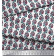 thumbnail image 3 of Soimoi Georgette Viscose Fabric Leaves & Floral Block Print Fabric by Yard 42 Inch Wide, 3 of 4