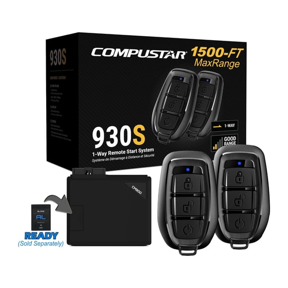 Compustar CS930-S All-in-One Remote Start Bundle - Two (1-Way), 3-Button Remotes G17 AM Water-Resistant Remotes 1,500-Ft. Max Range Keyless Entry Rem