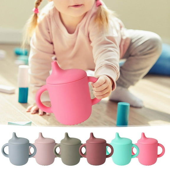 Kcavykas Gifts Sippy Cup Toddler Silica Gel Duckbill Training Cup Leak Proof Anti Drop Non Spill Learning Drink Cup Soft Spout Ergonomic Handles Easy Grip Toddler Tableware Kids Cup