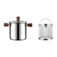 thumbnail image 2 of Olla para freír profunda con doble asa, mini freidora de aceite profunda, olla para sopa, utensilios de cocina de acero inoxidable, olla para freír S, 2 of 8