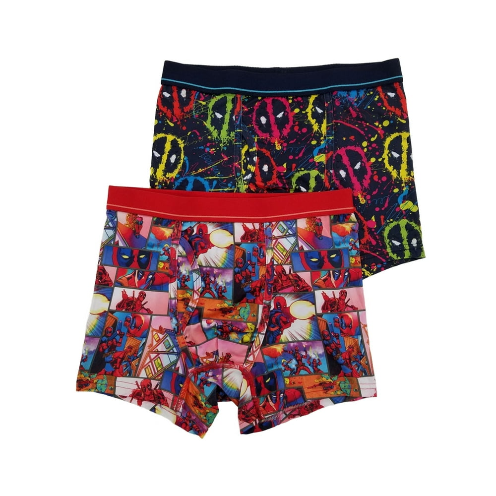 Marvel - Marvel Mens 2-Pack Deadpool Comic Book Graffiti Underwear