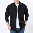 thumbnail image 6 of LWITHSZG Button Down Shirt Men Loose Fit Collared Long Sleeve Shirts Fall Lightweight Going Out Tops Work Casual Outerwear with&nbsp;Pockets, 6 of 6