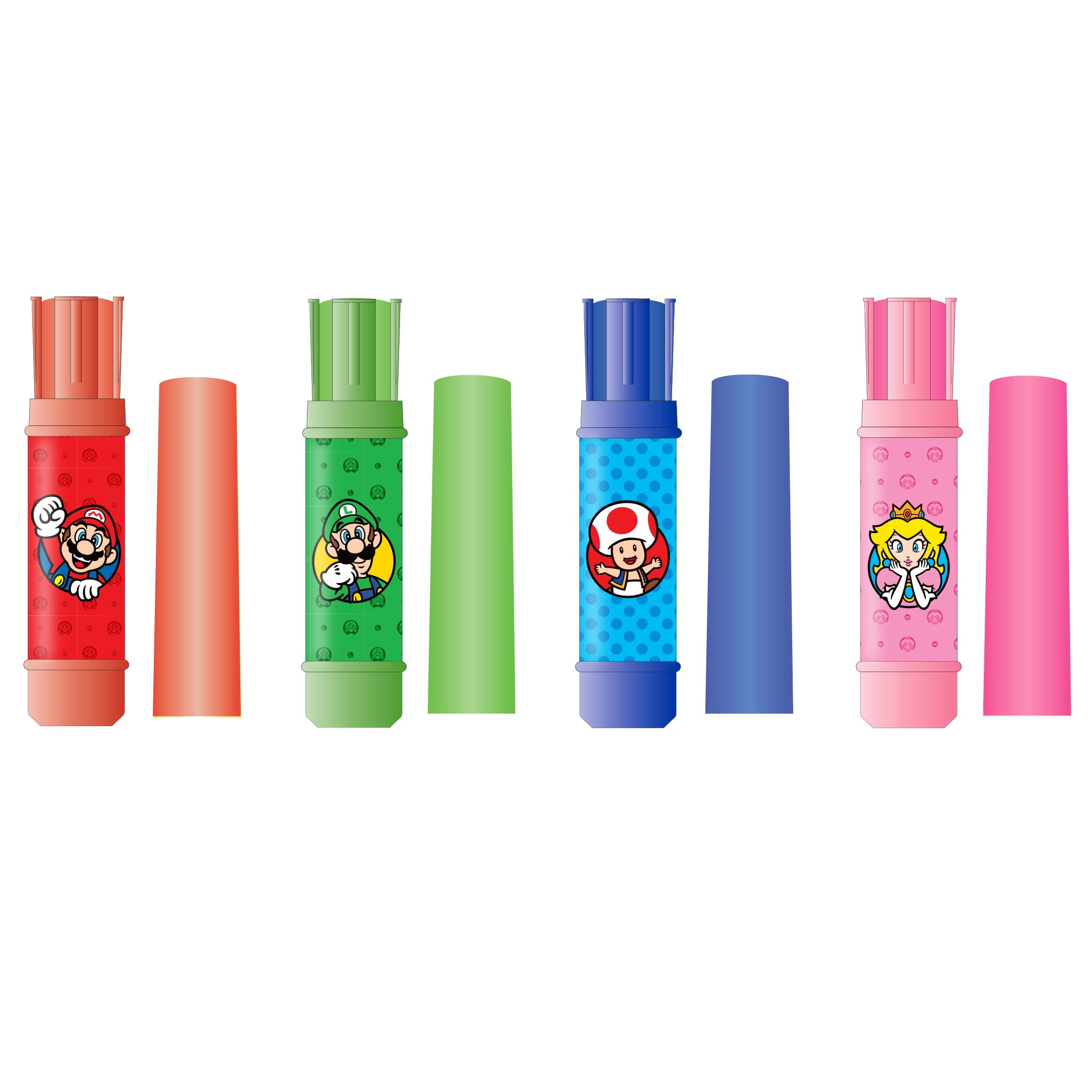 Nintendo Super Mario Bros. Jumbo Sidewalk Chalk Set with Holders, 4 Chalk Sticks