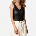 thumbnail image 5 of LWavelet Sequin V-Neck Sleeveless Tank Top Women Glitzy Party Night Out Trendy Tops Black M, 5 of 5