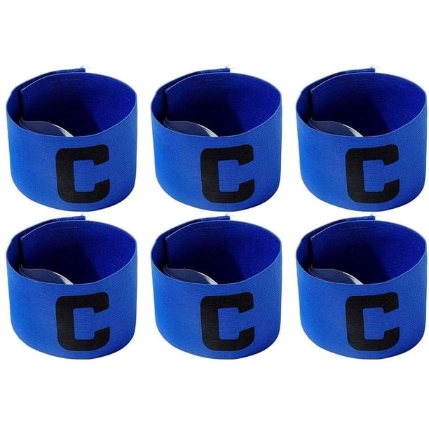 Brazalete de capitán de fútbol elástico de 6 piezas, bandas ajustables para jugadores de baloncesto y fútbol para adultos y jóvenes