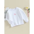 thumbnail image 3 of Wassery Kids Girl Fall Sweatshirts 6M 12M 18M 24M 3T 4T Toddler Baby Girl Casual Autumn Clothes Long Sleeve Crewneck Floral Embroidery Pullover Tops, 3 of 9
