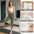 thumbnail image 6 of SCRAWLGOD Dog Camouflage Green Capri Leggings with Pockets for Women, Non See Through Casual Yoga Lounge Tights for Running Cycling Tummy Control Yoga Capris, 3XL, 6 of 6