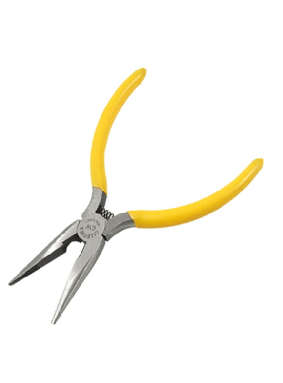 Unique Bargains Hand Tool Long Needle Nose 5" Pliers Wire Cutters Yellow