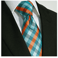 thumbnail image 6 of Scott Allan Men's Turquoise and Orange Necktie | Standard Size 3.3" Adult Tie, 6 of 7