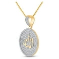 thumbnail image 2 of 14kt Yellow Gold Mens Round Diamond Allah Islam Circle Charm Pendant 2-3/4 Cttw, 2 of 2