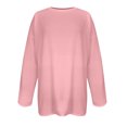 thumbnail image 4 of ChaoHeng Women's Oversized V-neck Long Sleeved Solid Color Summer Base T-shirt,Graphic Sweatshirts Women Solid Color Fashion Casual Trendy(Pink,XXXXXL), 4 of 5