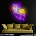 thumbnail image 3 of Craftnamesign Cute Grim Reaper Heart Neon Light, Death LED Sign For Store Wall Art, 3 of 5