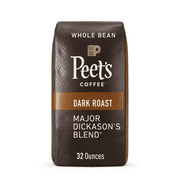 Peet's Coffee Major Dickason's Blend, Dark Roast Whole Bean Coffee, 32 oz Bag, 2 LB, EXP: 07/24/2024