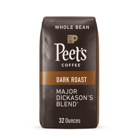 Peet's Coffee Major Dickason's Blend, Dark Roast Whole Bean Coffee, 32 oz Bag, 2 LB, EXP: 07/24/2024