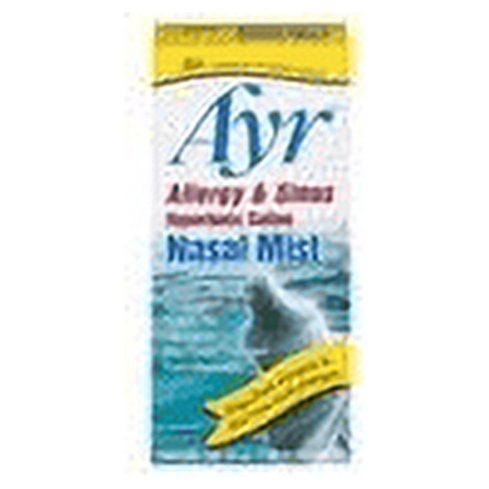 Ayr Allergy & Sinus Hypertonic Saline Nasal Mist, 1.69 Ounce Spray Bottle, 6 Pack